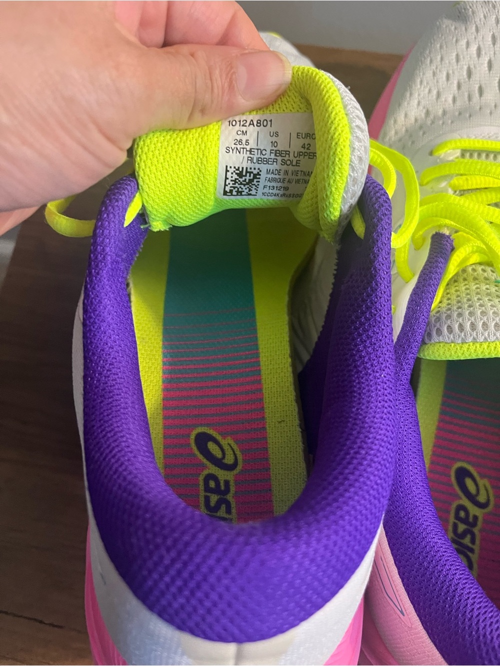 ASICS Women's White Running Shoes with Neon Yellow, Pink & Teal Accents - Picture 8 of 10